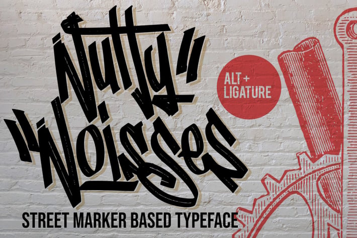 Nutty Noisses - Graffiti tag typeface