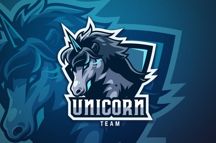 Unicorn Sport And Esport Logo Vector Template