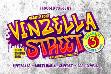 Vinzella Street - Layered Graffiti Font