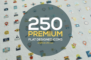 Set of modern Color Flat Design icons