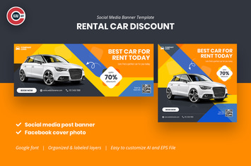 Car Rental Social Media Banner Template