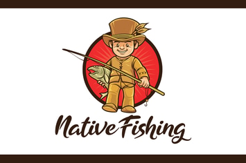 Native Fishing Character Mascot Logo