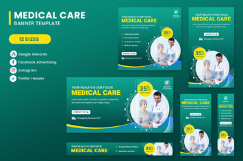 Medical Care Banner Set Template