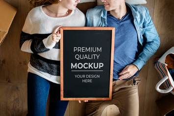 Couple New House Frame Mockup