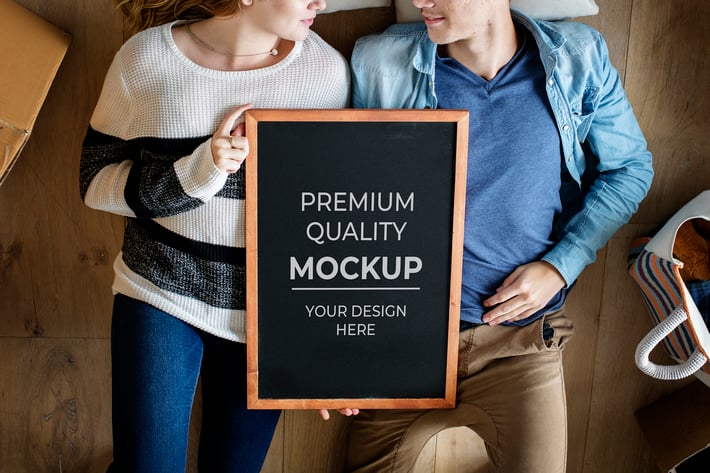 Couple New House Frame Mockup