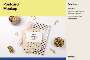 Postcard Mockup - Glamour Scene