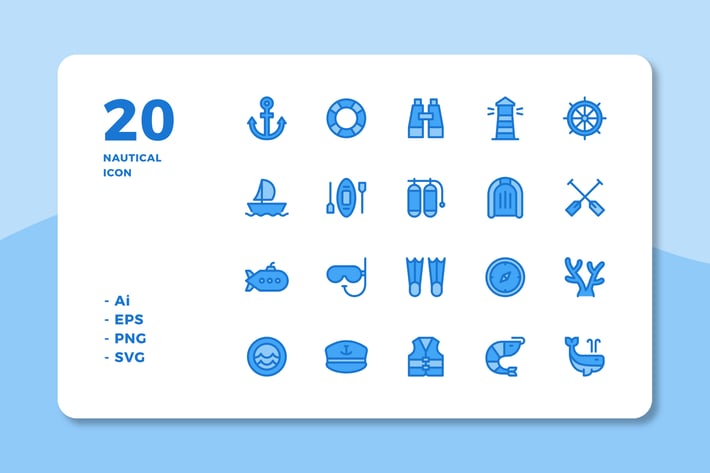 20 Nautical icons (Lineal Color)