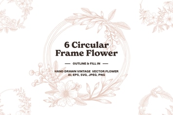6 Circular Frame Flower