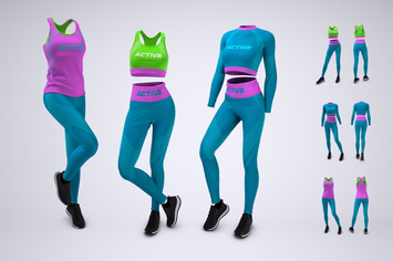 Woman's Workout Outfit Mock-Up