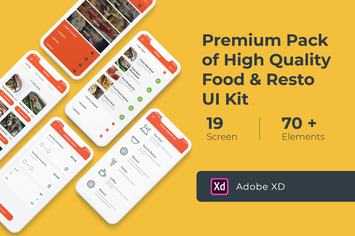 Food and Resto UI KIT for XD