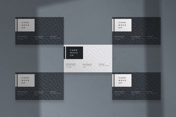 Business Card Mockup with Shadow Overlay Template