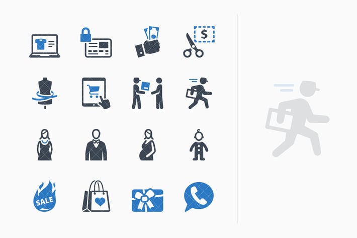 E-commerce Icons Set 1 - Blue Series