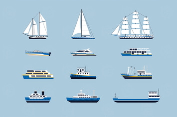 Water Transport -  set of vector objects