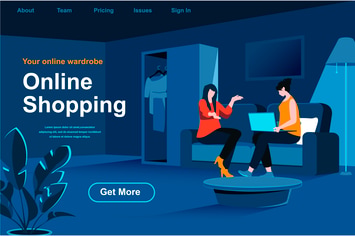 E-Commerce Isometric Web Page Flat Concept