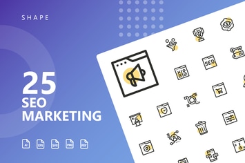 SEO Marketing Shape Icons