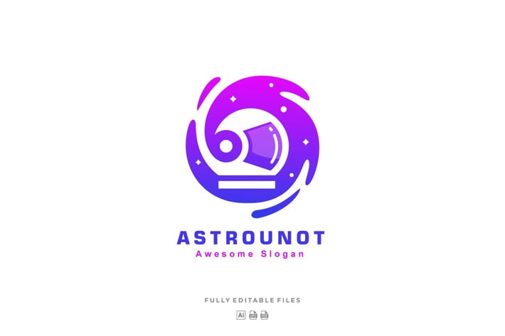 Abstract Astronaut  Color Gradient Logo Template