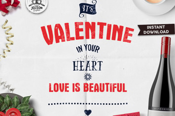 Valentines Day Lettering / Typography Overlay SVG
