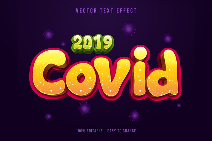 Covid 19 Text Effect - With Cartoon Style