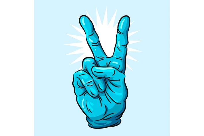 Victory Sign Glove Hand
