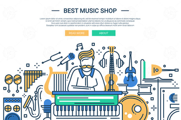 Best Music Shop - website header banner template