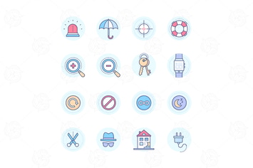 Security & data protection - line icons set