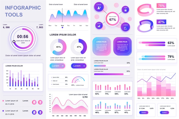 Gradient Infographics Template Vector Design
