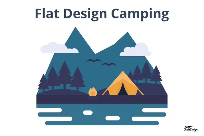 Flat Design Camping