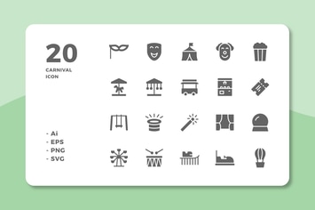 20 Carnival Icons (Solid)