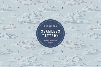 Vintage Seamless Clouds Pattern