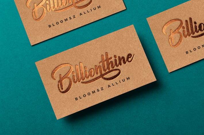 Gold Foil on Kraft Paper Logo Mockup
