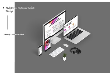 Multi Devices Responsive Website Mockup V.4