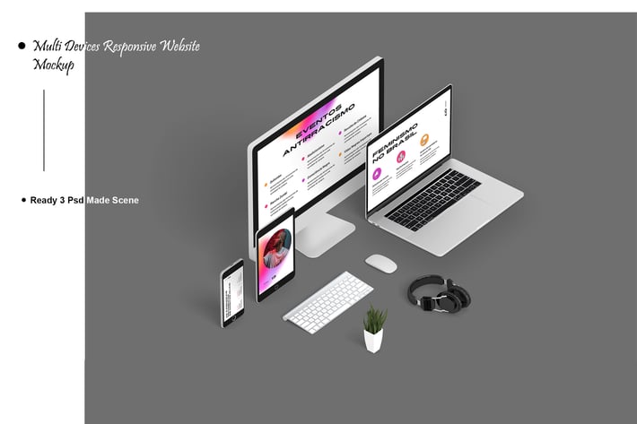 Multi Devices Responsive Website Mockup V.4