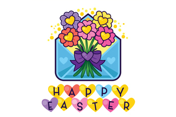 Happy Easter Flower Envelope