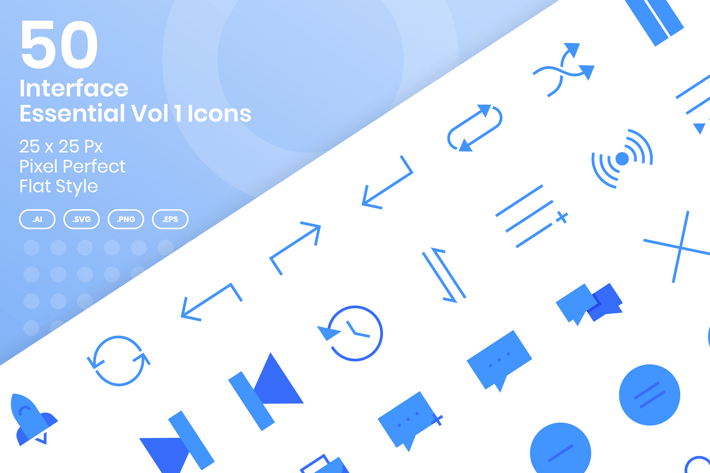 50 Interface Essential Icons Vol 1 - Flat