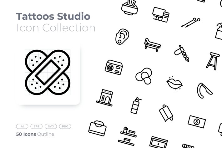 Tattoos Studio Outline Icon