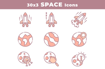 30 Space and Astronomy Icons