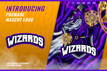 Dark Wizard Magician - Mascot Esport Logo Template