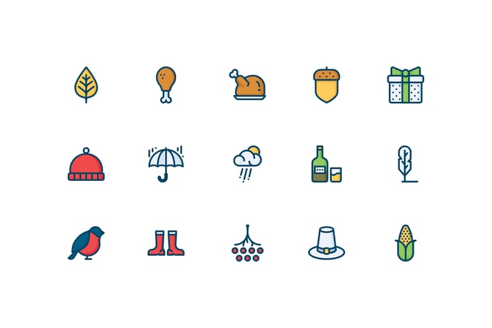 15 Autumn icons