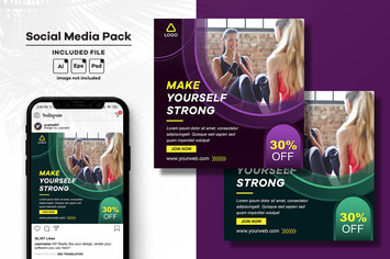 Fitness Training Social Media Post Template