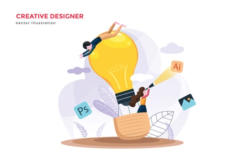 Creative designer teams vector illustration