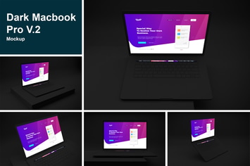 Dark Macbook Pro Mockup V.2