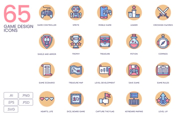 65 Game Design Icons