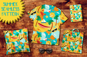 Summer Beach Seamless Pattern