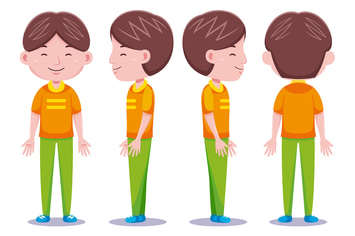 Cute boys character in different poses #3