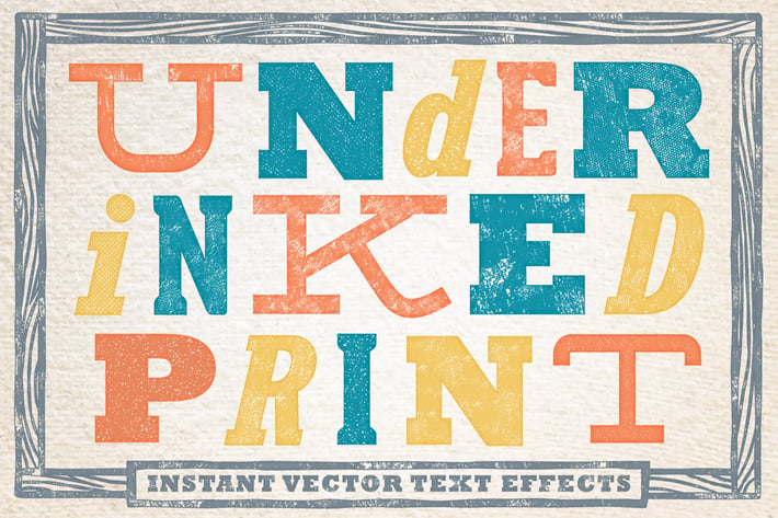 Under-Inked Print  - Instant Vector Text Effects