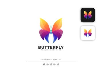 Butterfly Gradient Colorful Logo