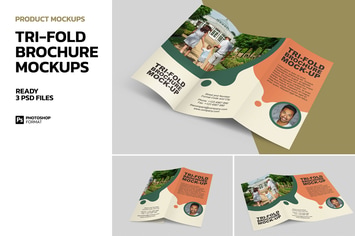 Tri-fold Brochure Vol.2 - Product Mockups