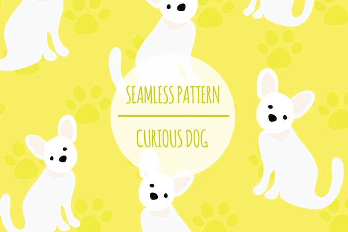 Curious Dog – Seamless Pattern