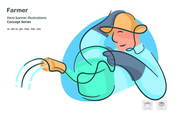 Farmer Occupation Vector Illustration
