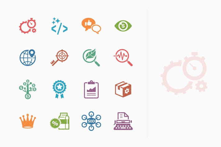 Colored SEO & Internet Marketing Icons - Set 4 